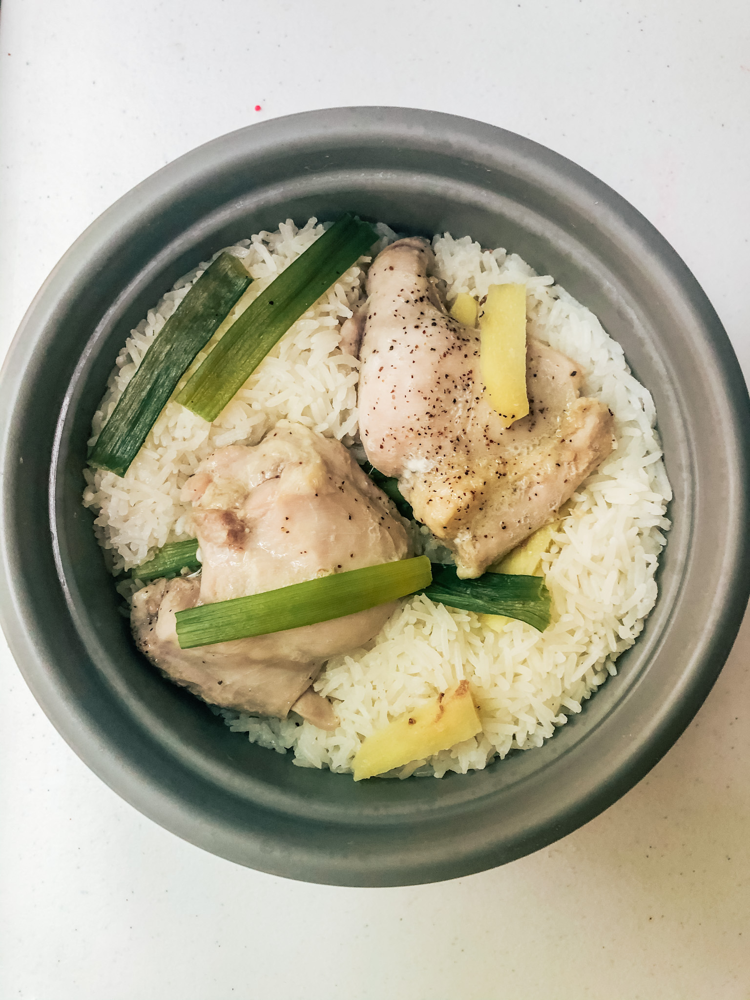 Rice Cooker Ginger Chicken and Rice - Mochi Mommy