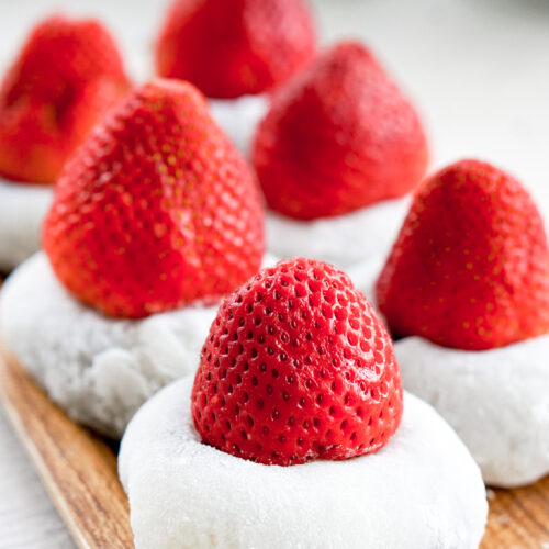 strawberry on top of daifuku mochi