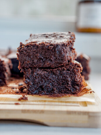 stack of two red bean brownies