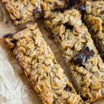 miso tahini granola bars overhead shot