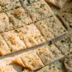 furikake crackers on baking tray